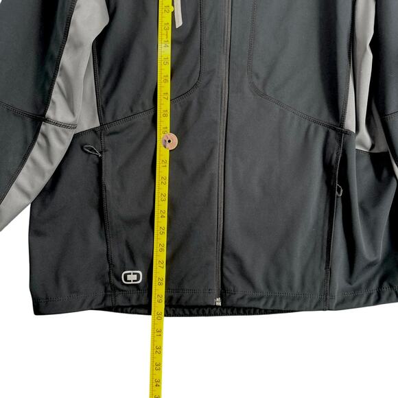 OGIO Black Gray Hooded Zip Closure Pocket Logo Windbreaker Jacket Extra Large - Picture 6 of 6